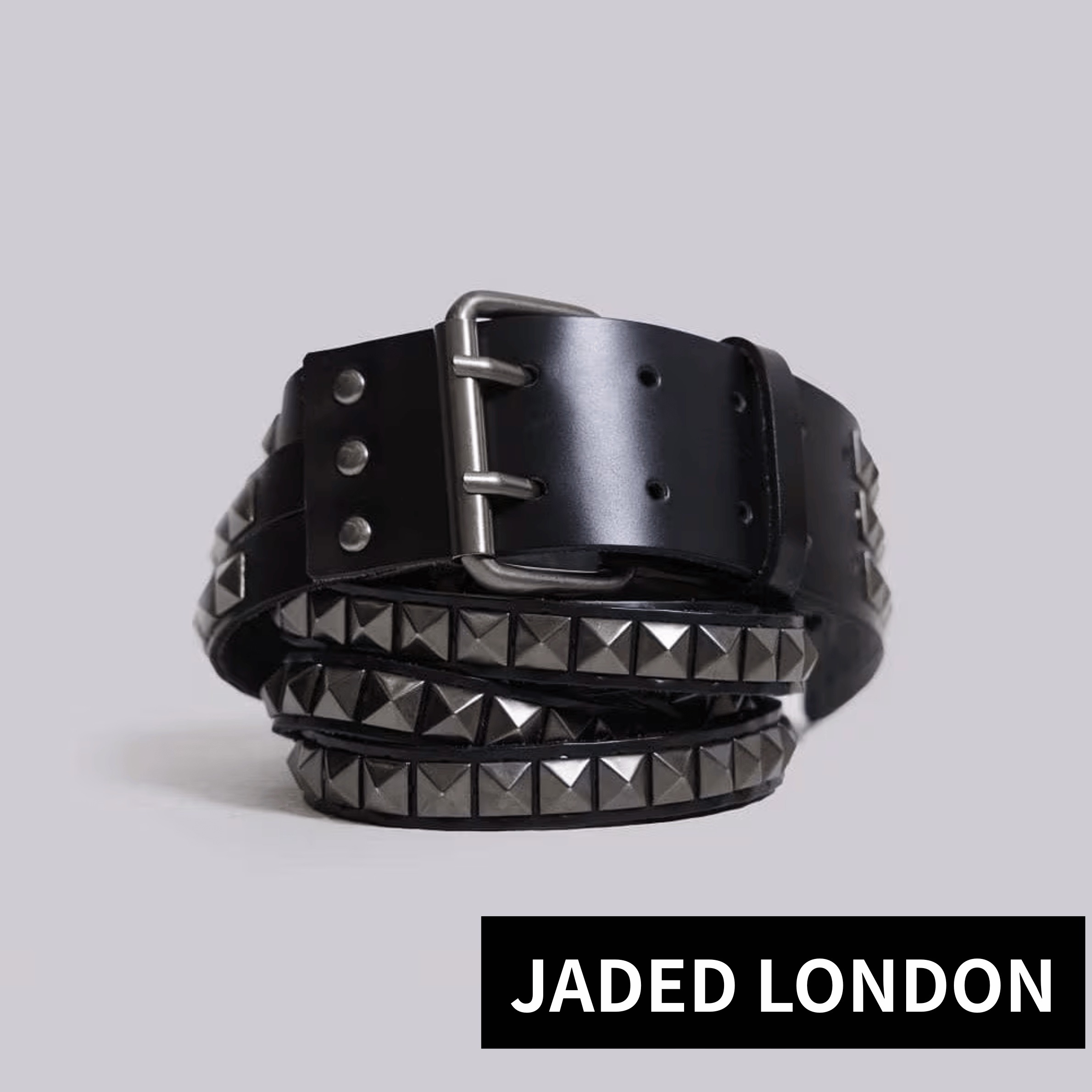 UK発JADED LONDON Pyramid スタッズ本革ベルトピラミッドベルト