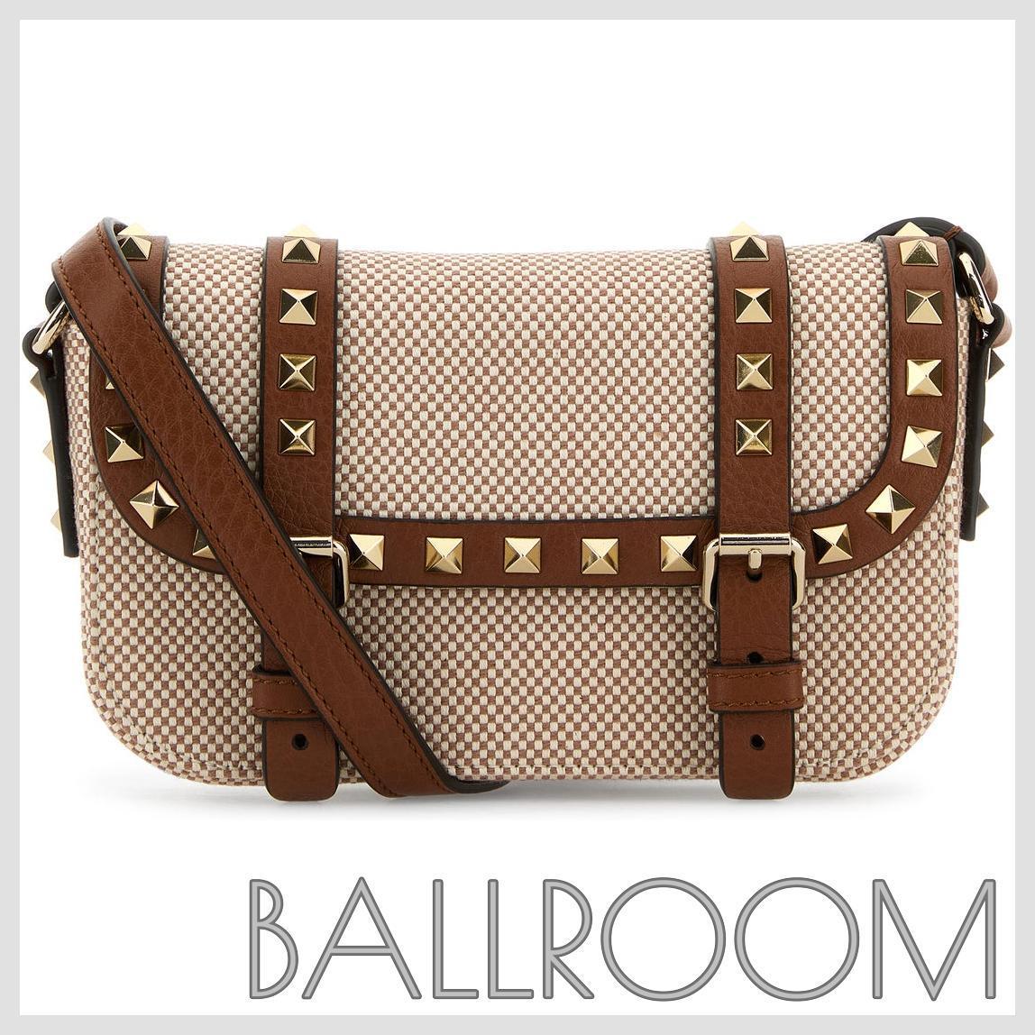 ショルダーバッグ・ポシェット VALENTINO TWO-TONE CANVAS ROCKSTUD CROSSBODY BAG