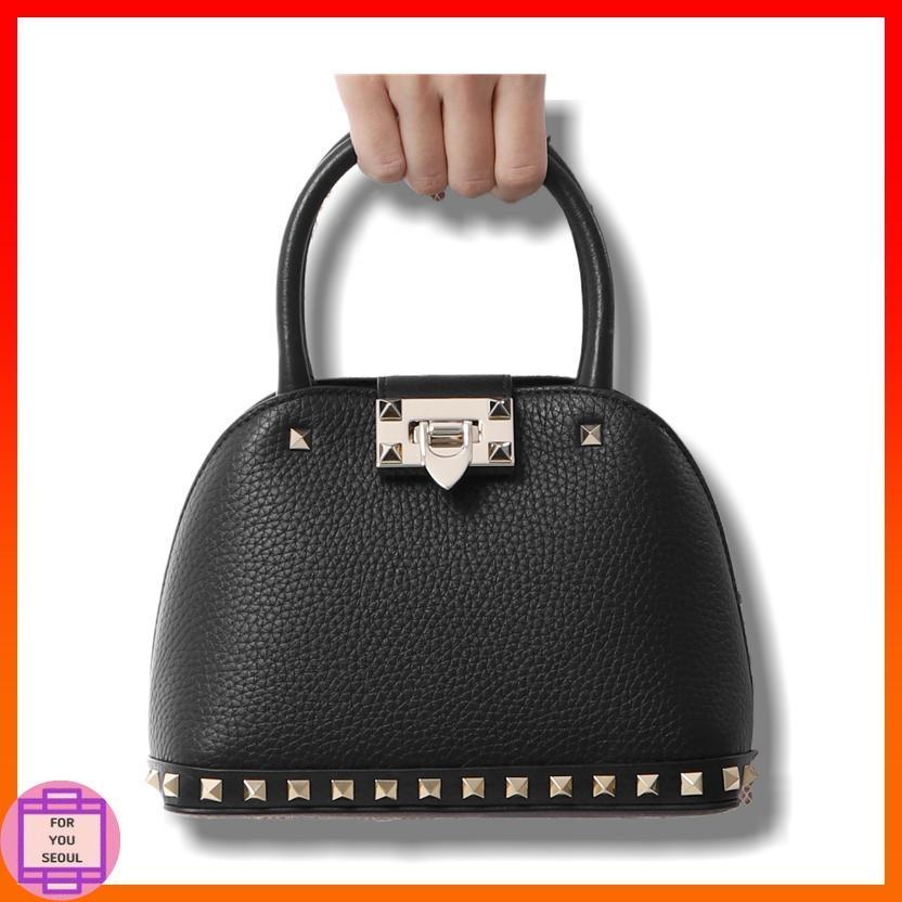 ★VALENTINO★ロックスタッド スモール ダブル ハンドル バッグ
