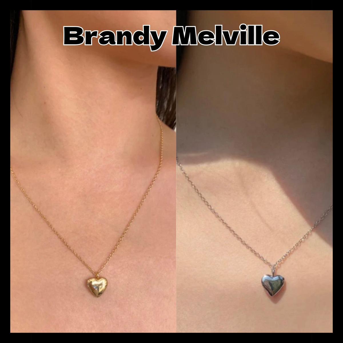 人気【Brandy Melville】ハート チャーム チェーン ネックレス
