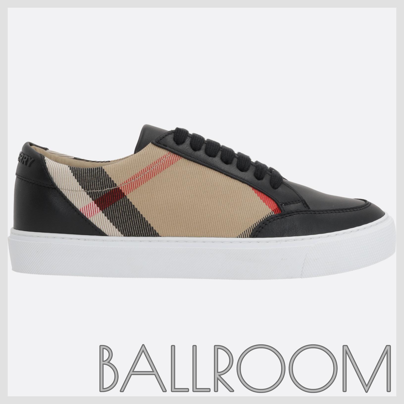 スニーカー BURBERRY SALMOND SNEAKERS IN CANVAS AND SMOOTH LEATHER