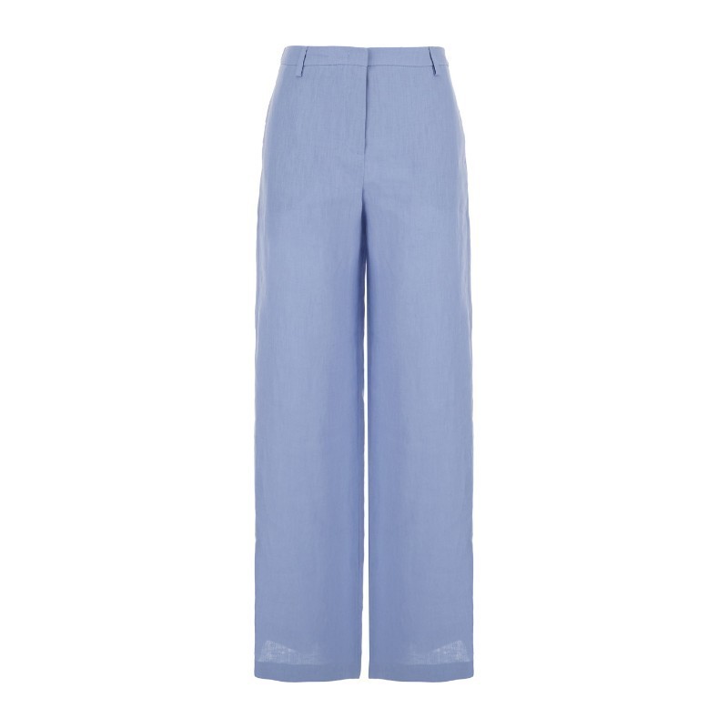 パンツ PLAIN Light-Blue Wide Leg Pants in Techno Fabric Woman