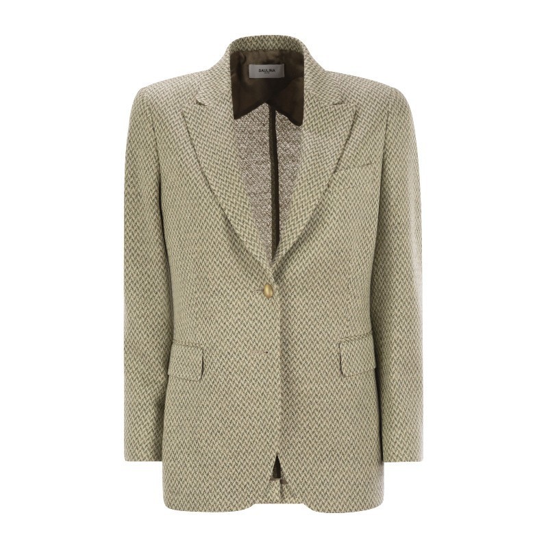 ジャケット SAULINA ANGELICA - Herringbone two-button blazer (SAD117 1)