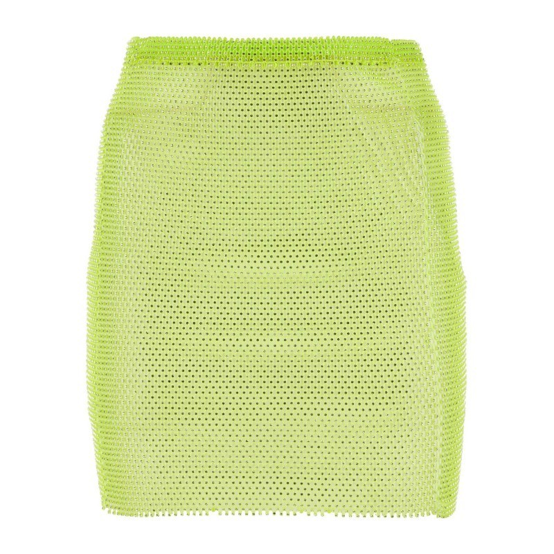 ミニスカート SANTA BRANDS Acid green mesh mini skirt
