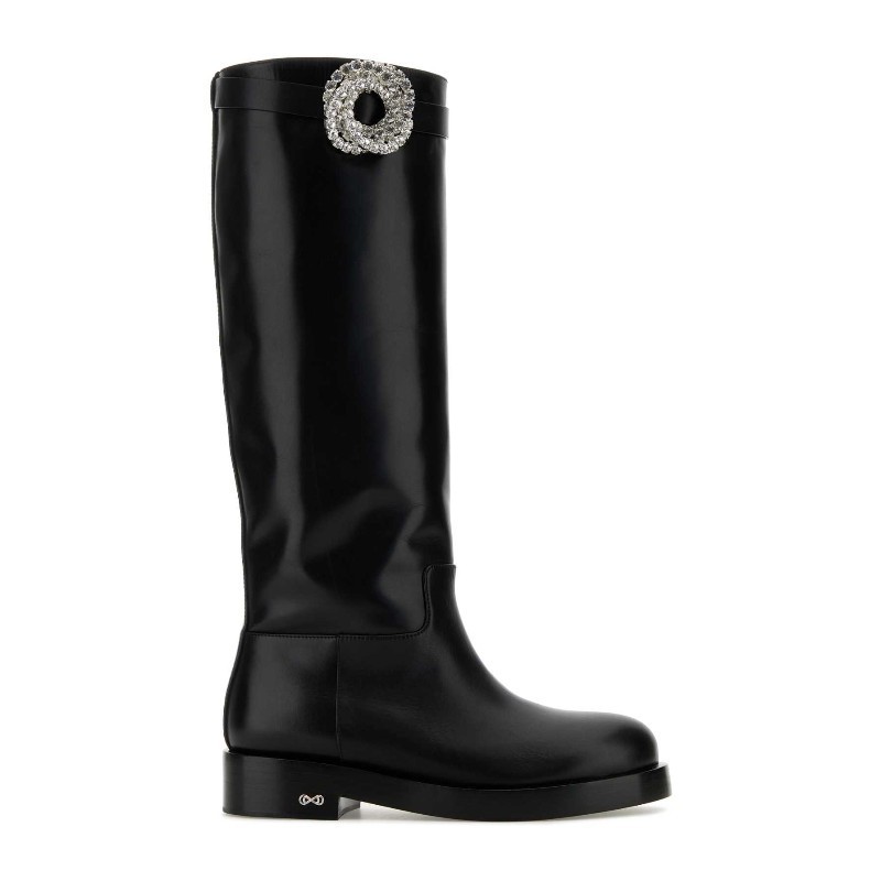 ロングブーツ MACH & MACH Black leather Galaxy Riding boots