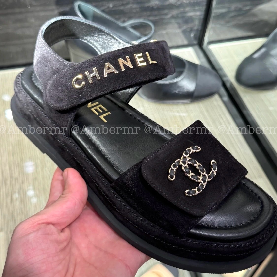 25A CHANEL CC フットベルトサンダル ロゴ可愛い♪