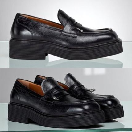 MARNI マルニ 24SS Pierced Leather Penny Loafers スクエアトゥ