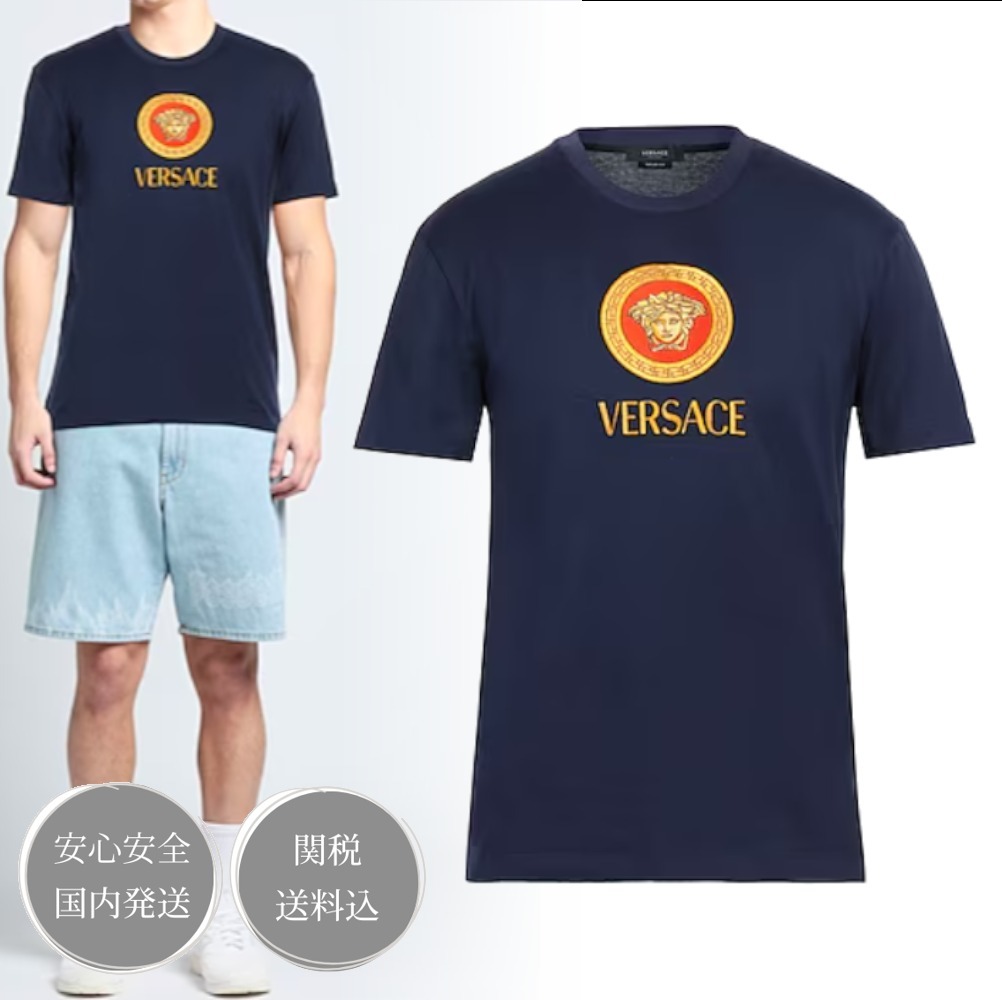 VERSACE ヴェルサーチェ ロゴ クルーネック Tシャツ 半袖 関送込