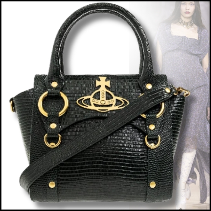 【Vivienne Westwood 】オーブ付き ベティ リザードトート S