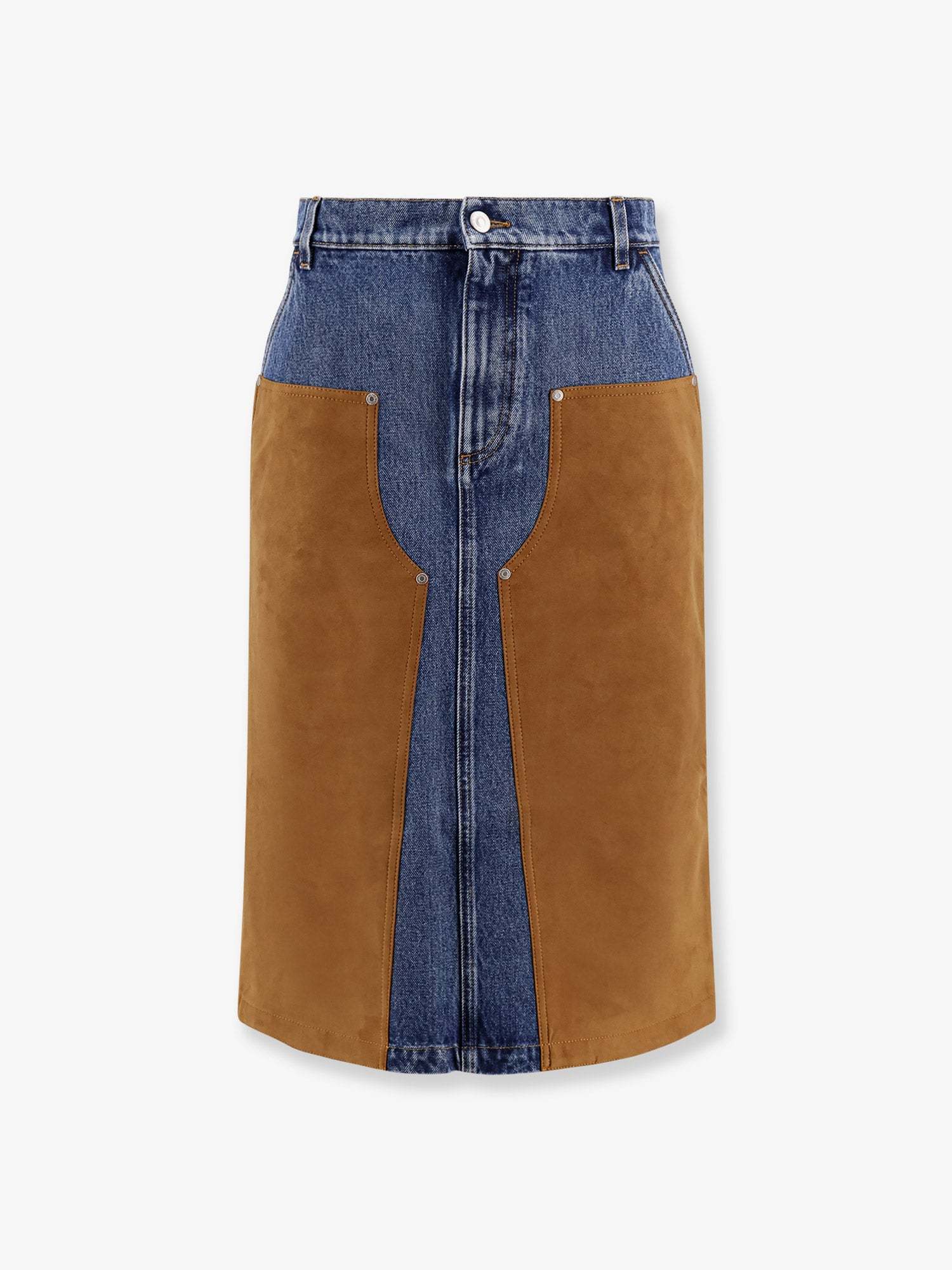 【関税&送料込】Stella Mccartney Denim Skirt With Suede Inse