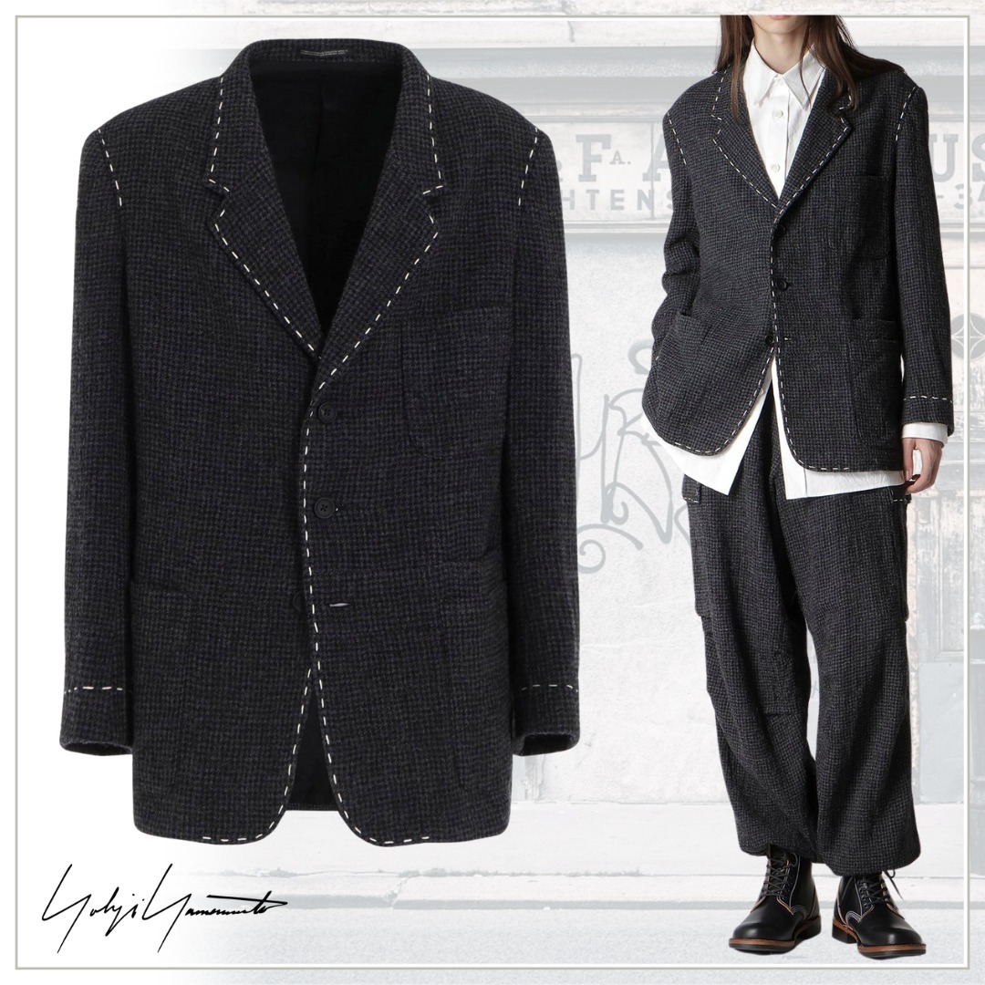 注目商品！【ヨウジヤマモト/Y's for men 】千鳥格子ジャケット