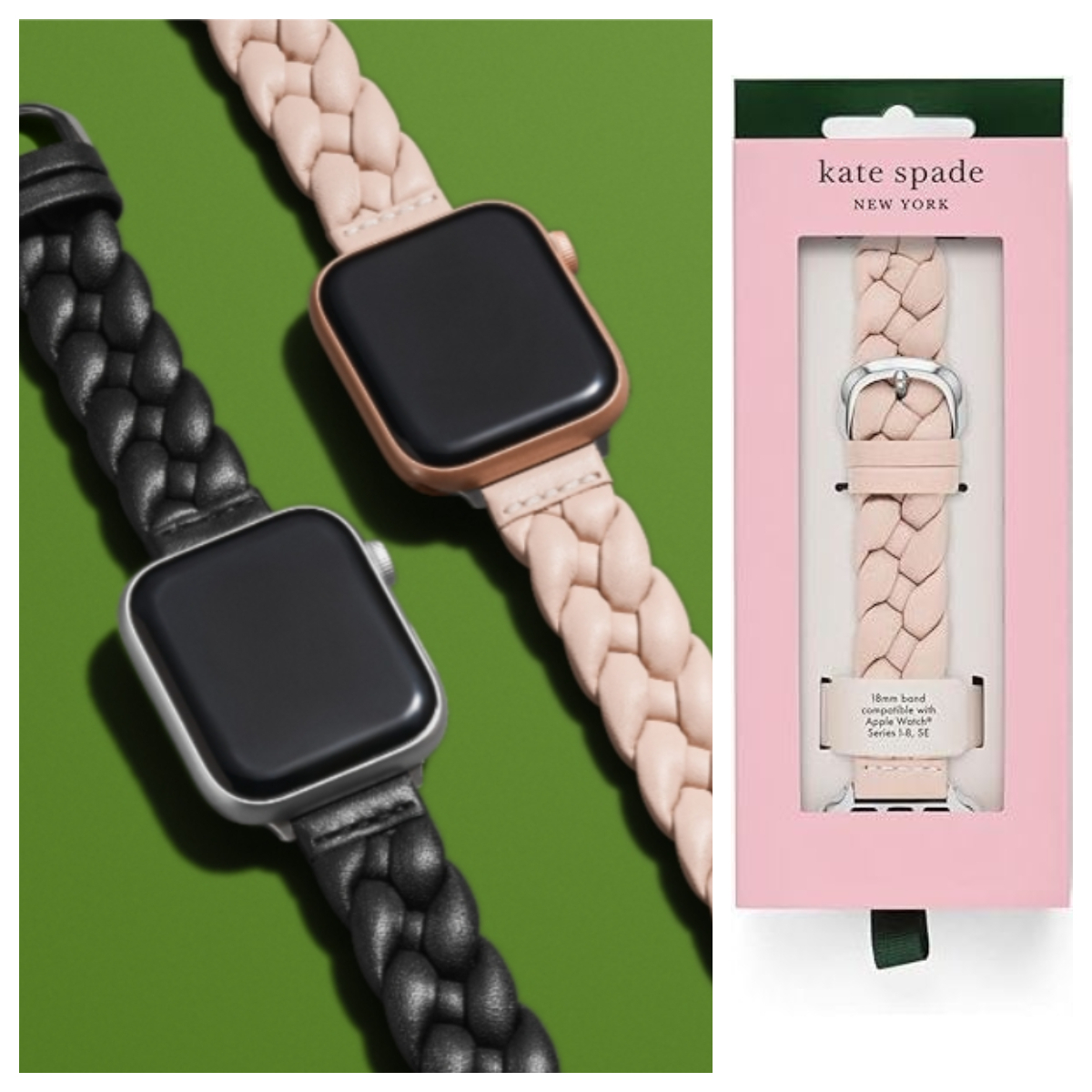 セール★Kate Spade アップルウォッチ用バンド 編み込みレザー