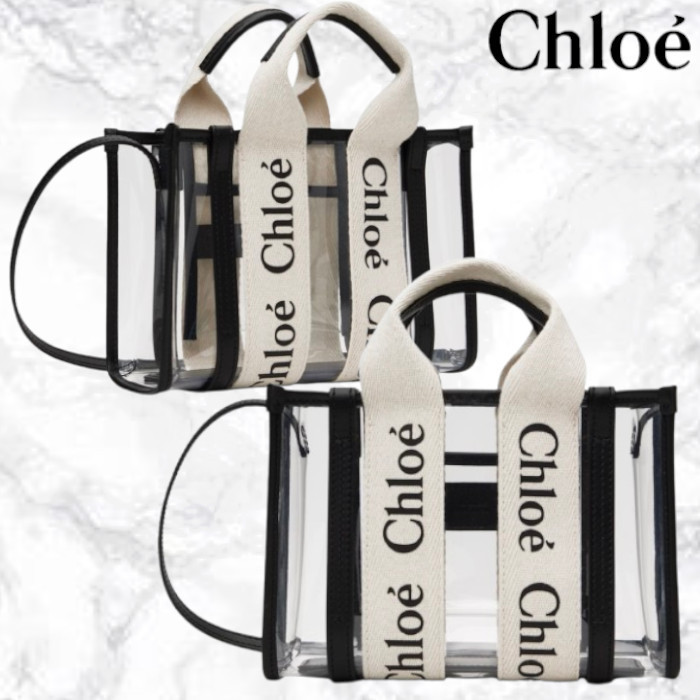 CHLOE【関税込み＊送料無料】Woody クリア 2way トートバッグ