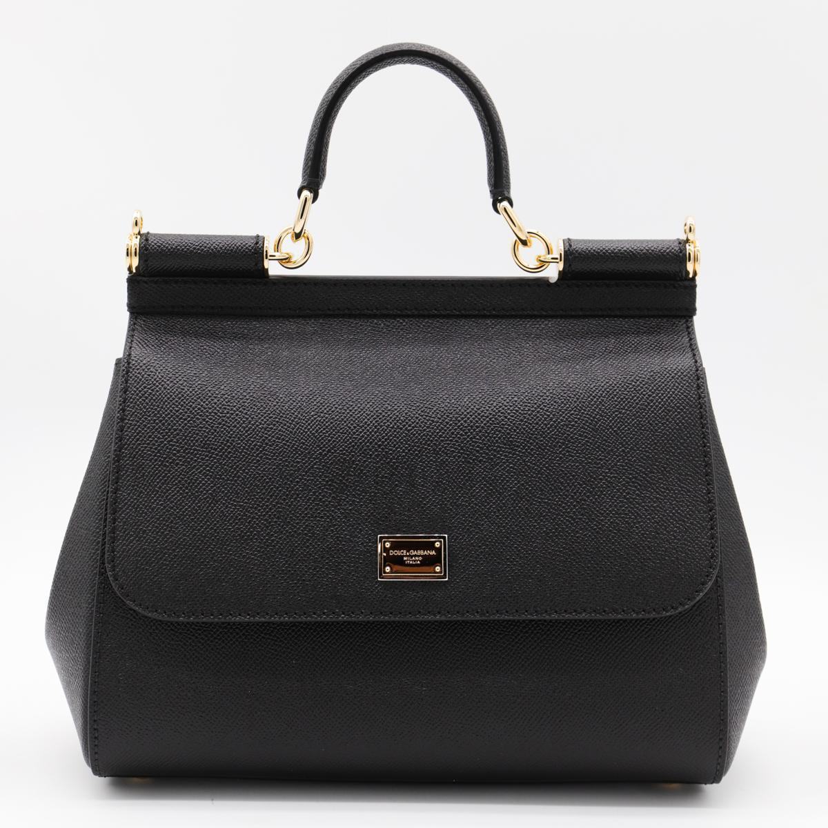 【関税＆送料込み】Dolce & Gabbana Black Leather Sicily Big