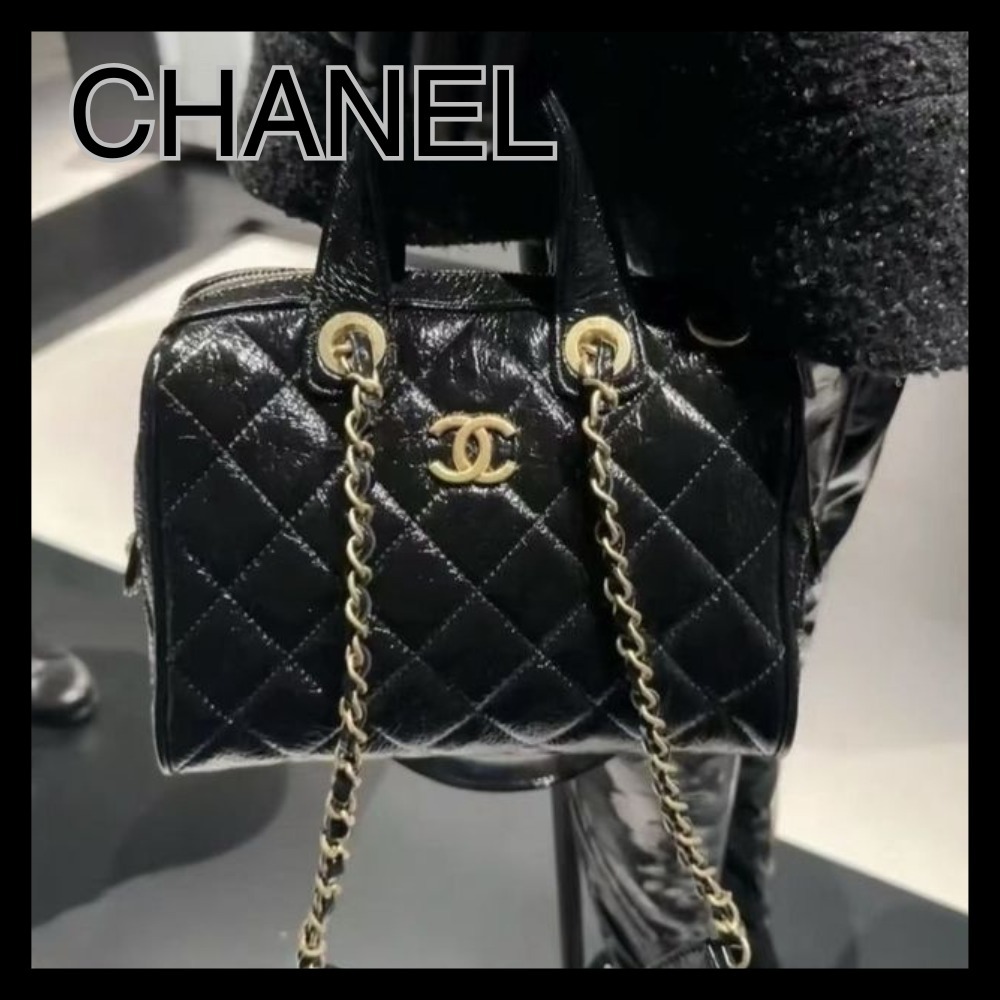 【モードな存在感】CHANEL シャネル チェーンバッグ ブラック