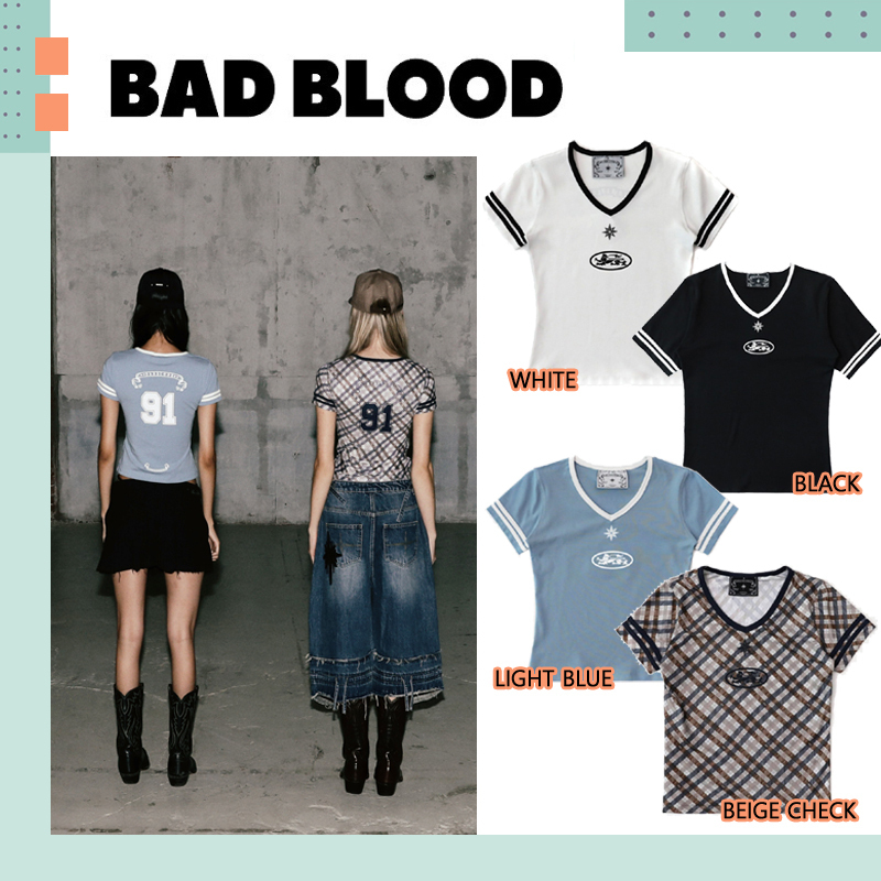 BADBLOOD ♥ 91 V-neck Jersey T-shirt/追跡付