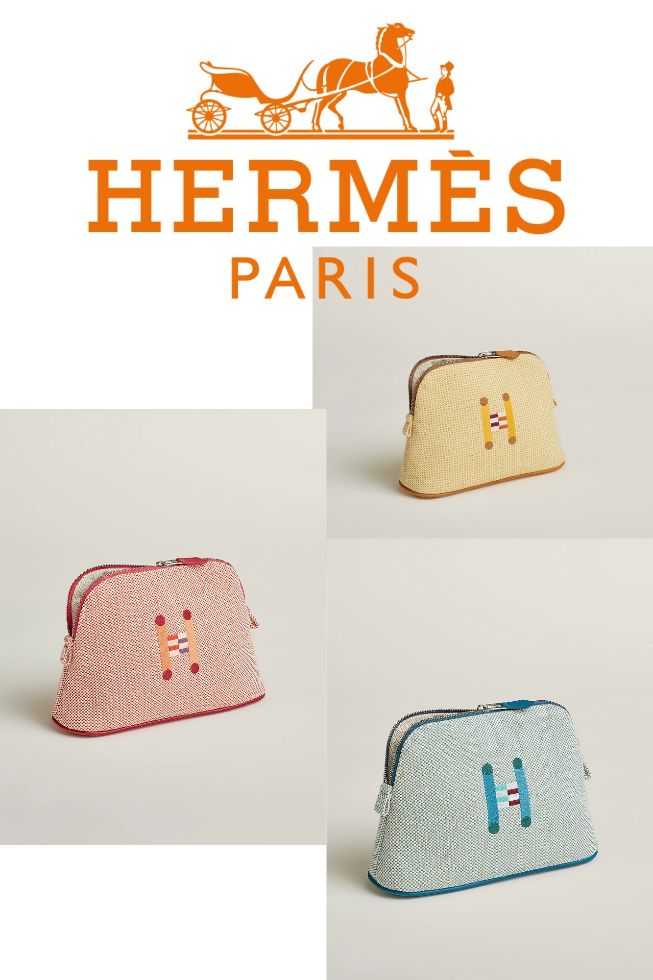 ロゴが可愛い♡【HERMES】ボリードポーチ クレイジーH ミニ