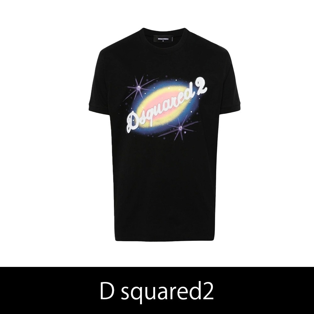 D squared2★ ギャラクシーデザイン ブラックTシャツ ★送関込