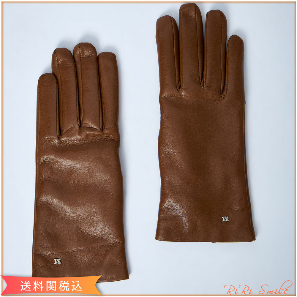 Max Mara Mロゴ レザー グローブ 手袋