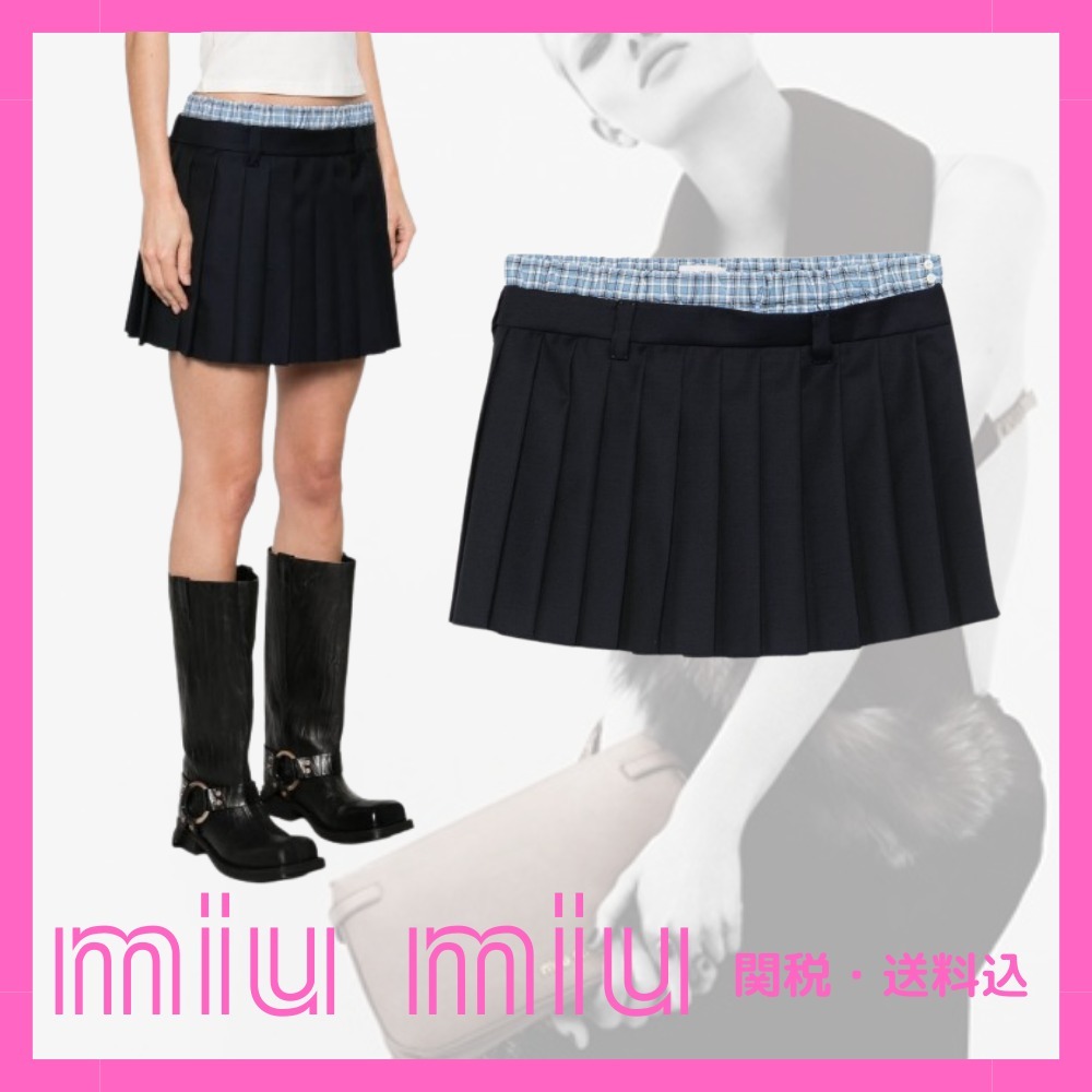 最新作☆【MIUMIU】プリーツミニスカート