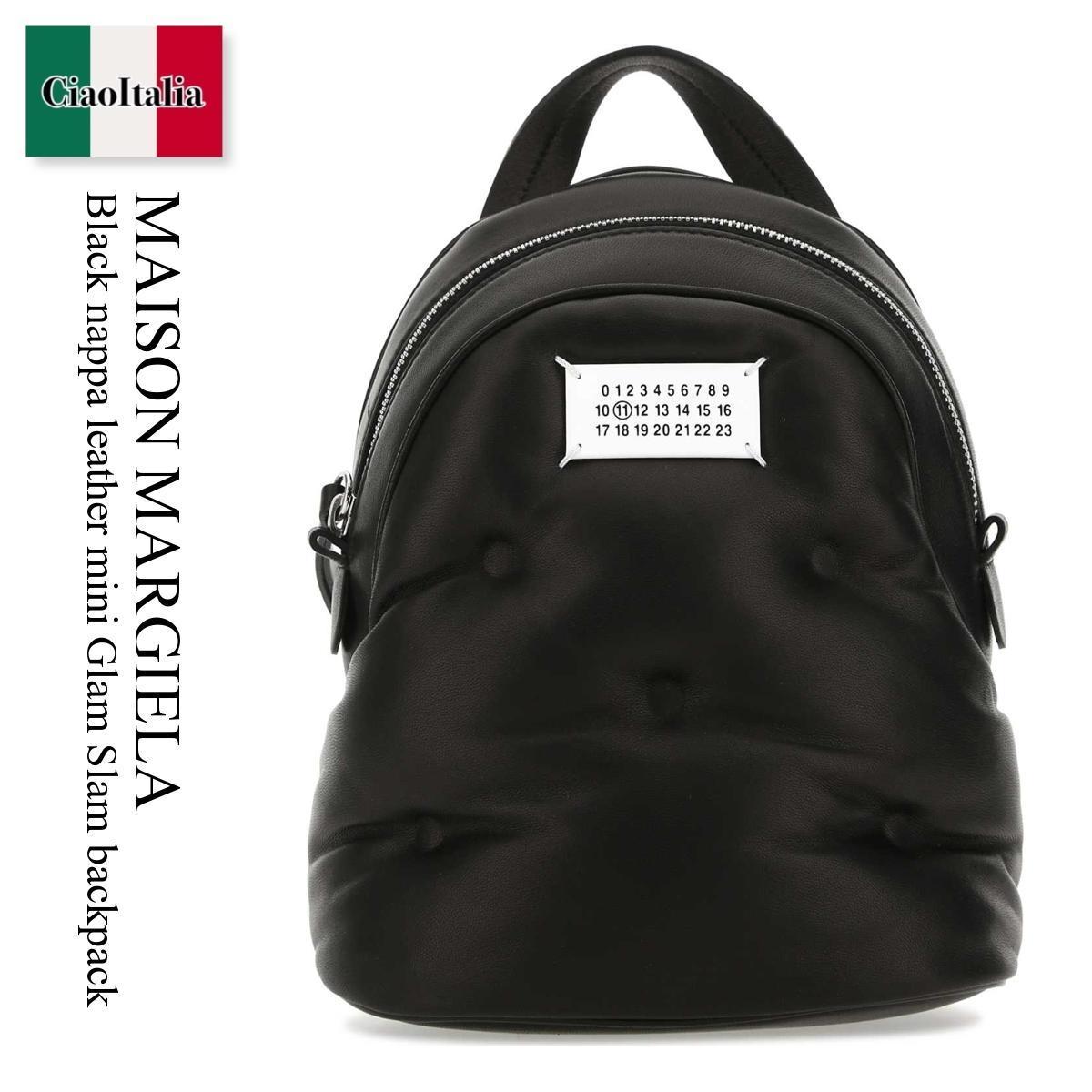 バックパック・リュック Maison Margiela Black Nappa Leather Mini Glam Slam Backpack