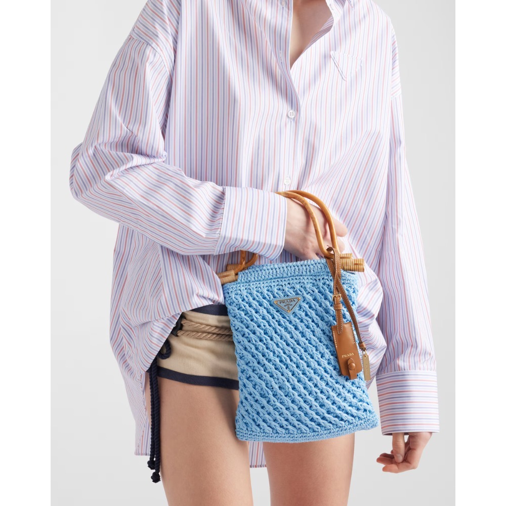 《PRADA》爽やかで夏映え♪ コットンクロシェミニハンドバッグ