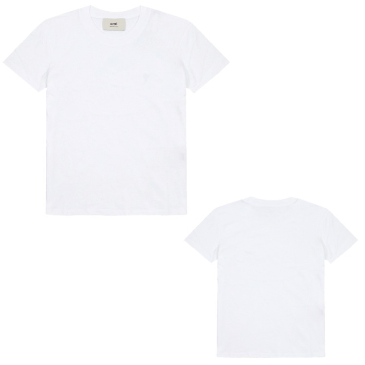 AMI☆スモール 胸元 ハートロゴ Tシャツ UNISEX WHITE