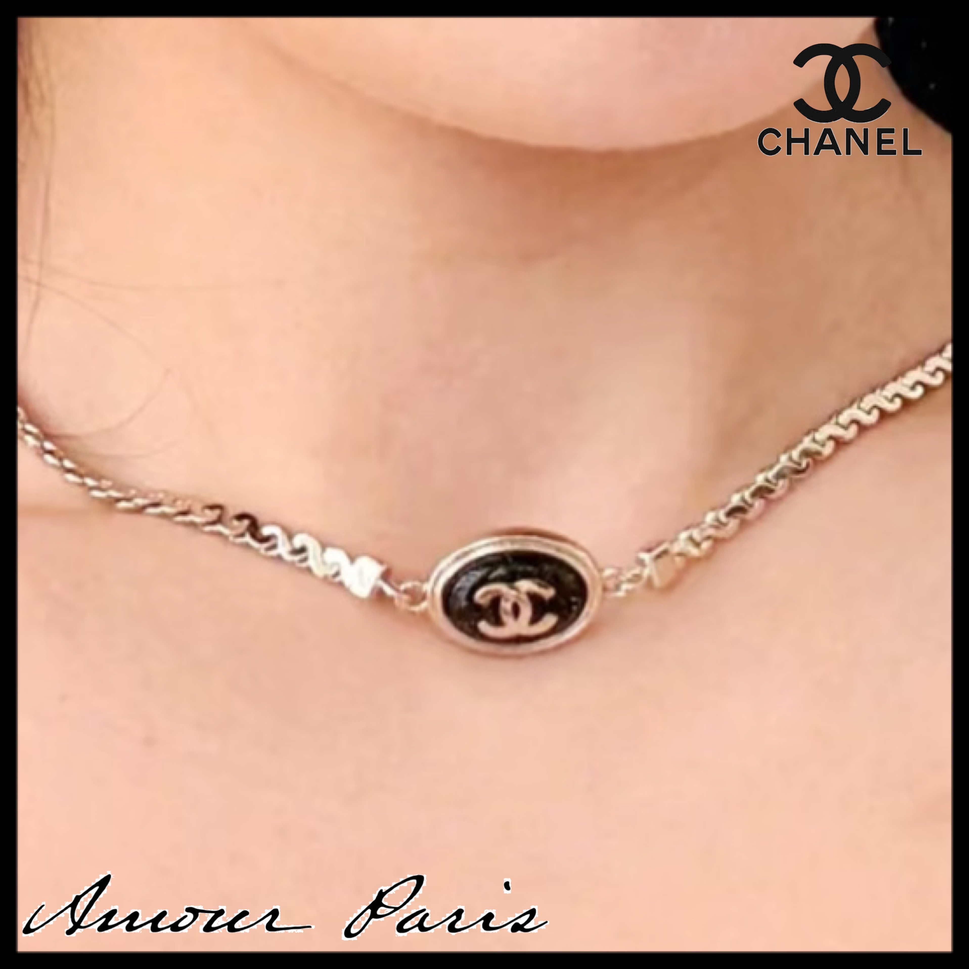 【クールな印象に★25A】CHANEL チョーカーネックレス