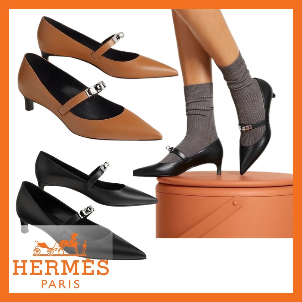 バックルがお洒落でエレガント★【HERMES】パンプス≪ケリー≫40