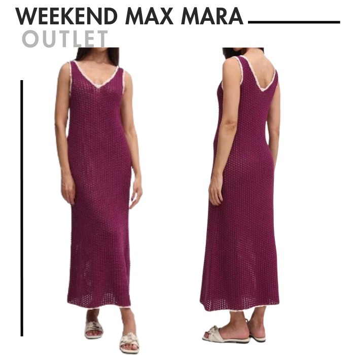 WEEKEND MAX MARA アウトレット●Vネック クロシェ ニットワンピ