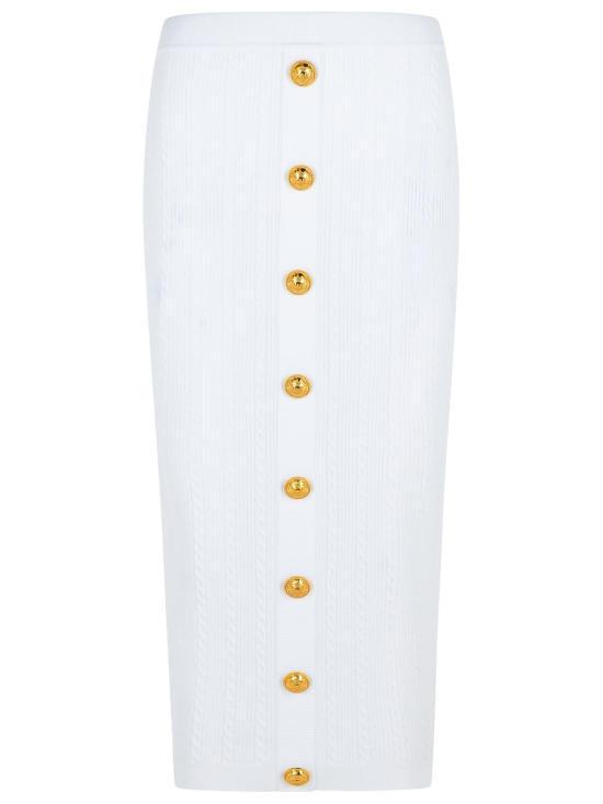 スカート BALMAIN Women Mid Skirts FF1LD066KI500FA White