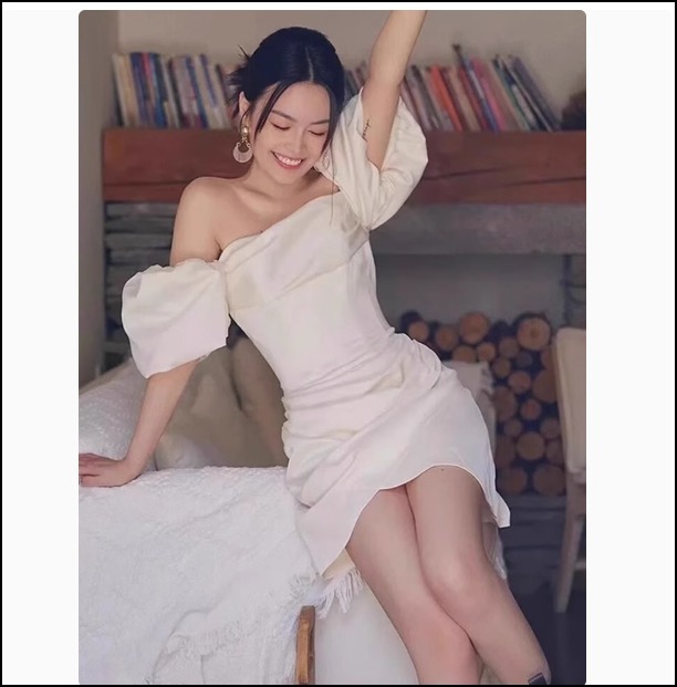 パフスリーブ ミニドレス オフショルダー 結婚式 パーティー