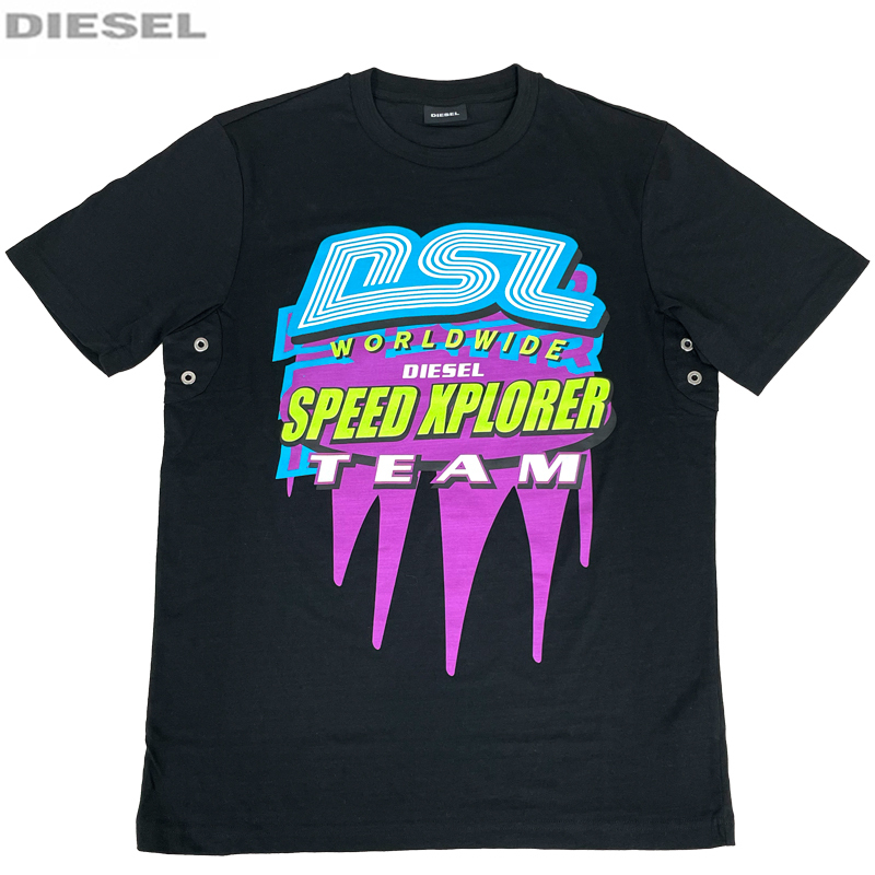 DIESEL Tシャツ 丸首 A02288-0JBAV-9XX 黒 ブラッククルーネック