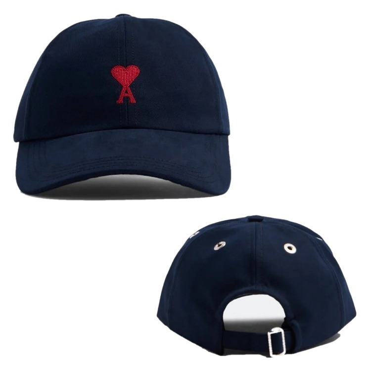AMI☆ハートロゴ ポイント ボールキャップ NAVY UNISEX