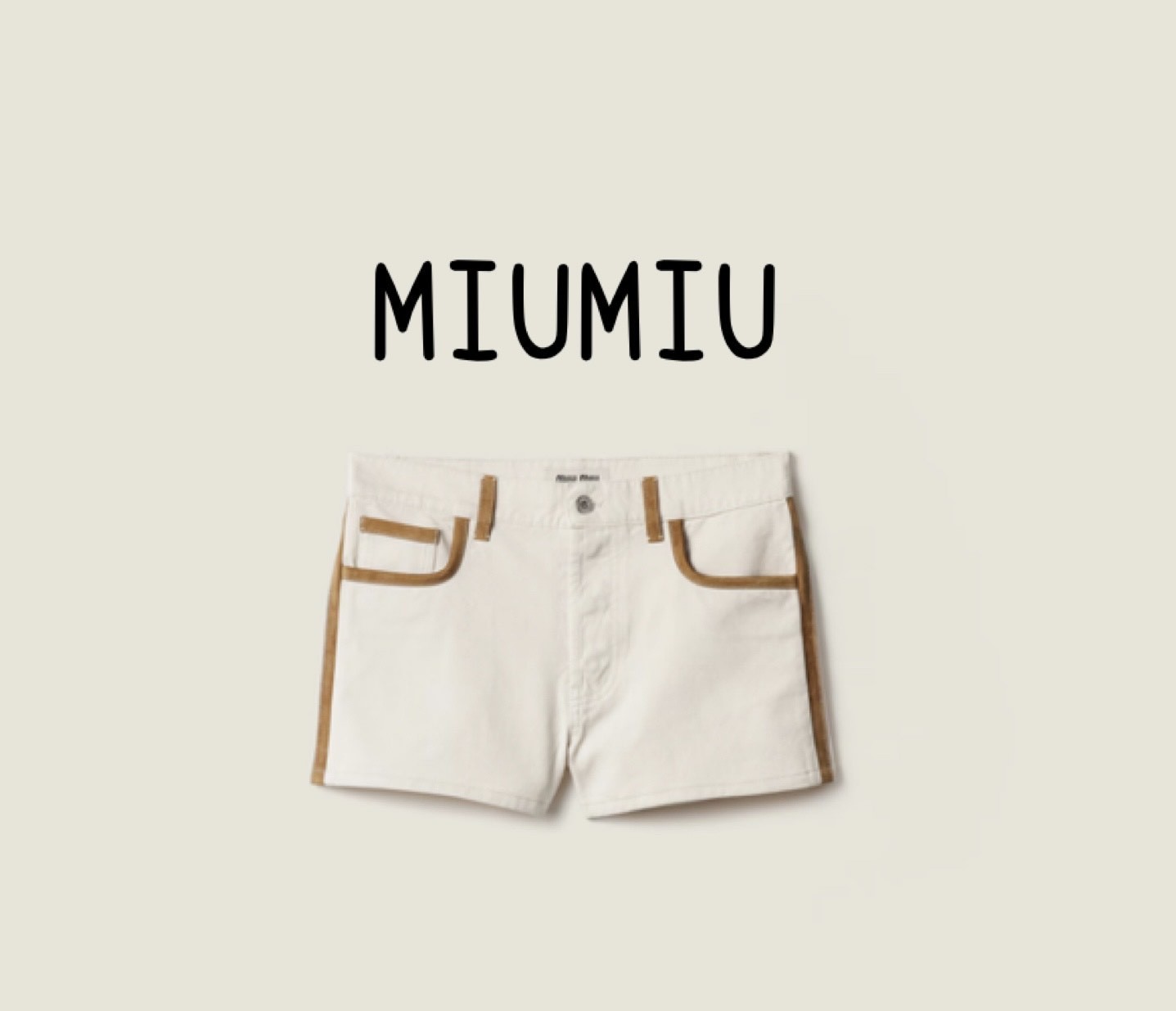 MiuMiu デニム レザー ショーツ ショートパンツ