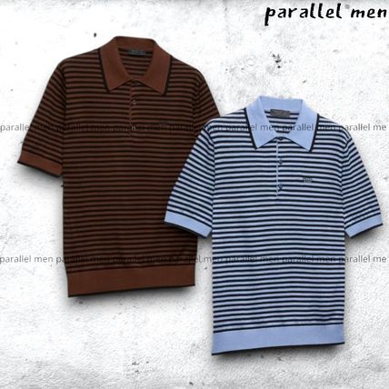 【お洒落度UP】PRADA◆半袖 ポロシャツ ボーダー バイカラー ボーダー PRADA(プラダ) ポロシャツ(メンズ) - 海外通販のBUYMA