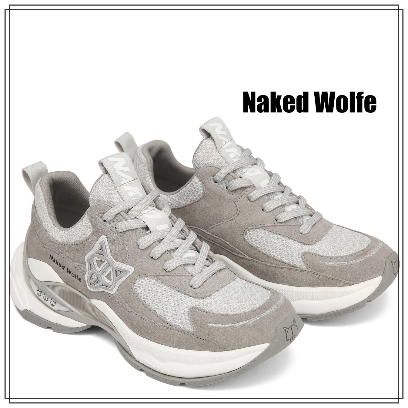 Naked Wolfe グレースエード ロゴ入りスニーカー 関税送料込