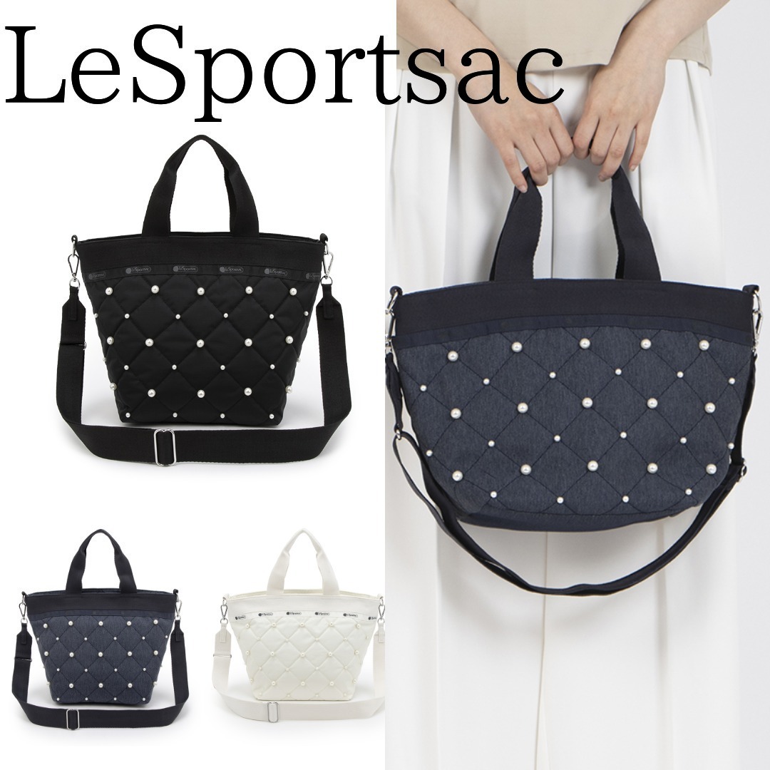 ■LeSportsac■BUCKET TOTE W PEARLS パール