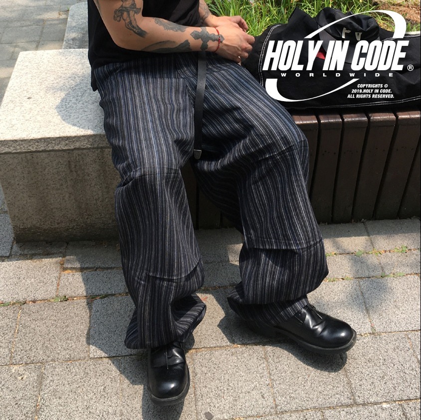 デニム・ジーパン No.1300 N stripe denim wide PT