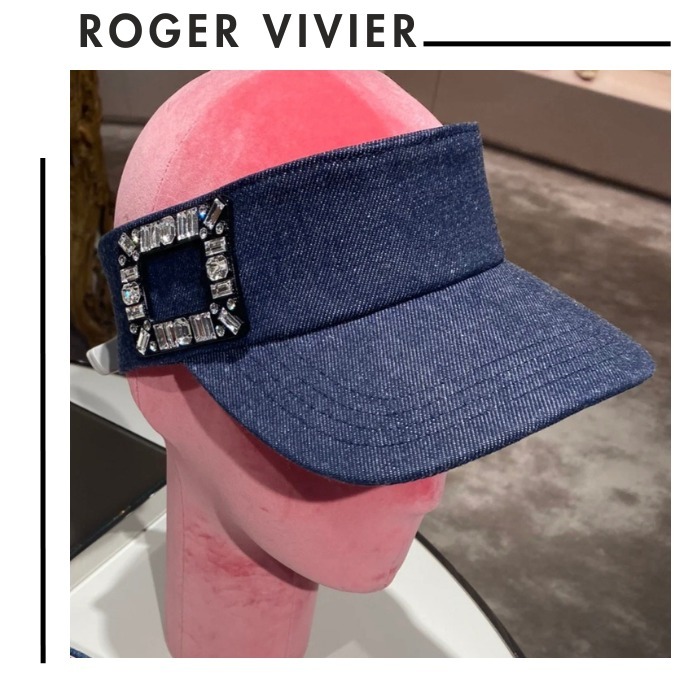 Roger Vivier●Viv' Skate●クリスタルバックル付デニムバイザー
