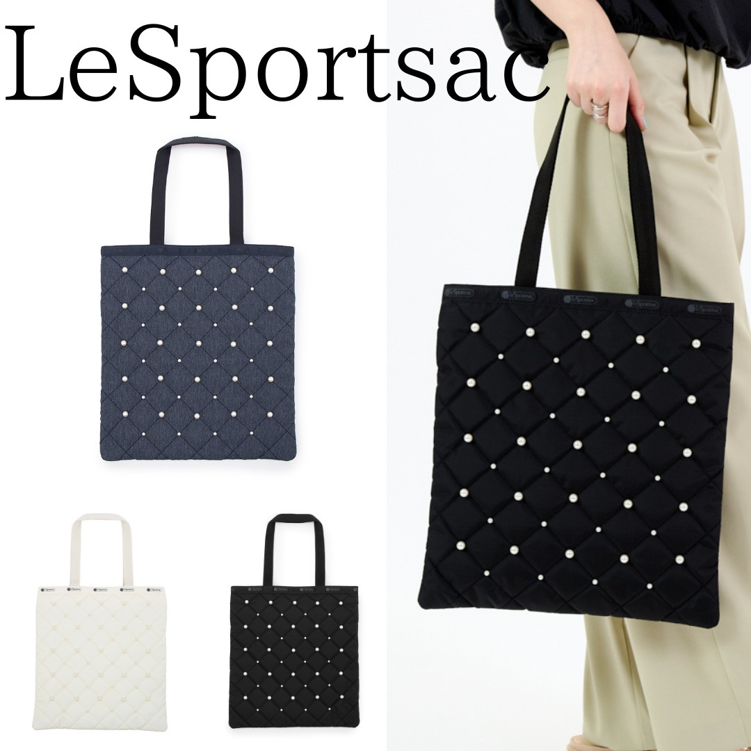 ■LeSportsac■LG EMERALD TOTE W PEARLS パール