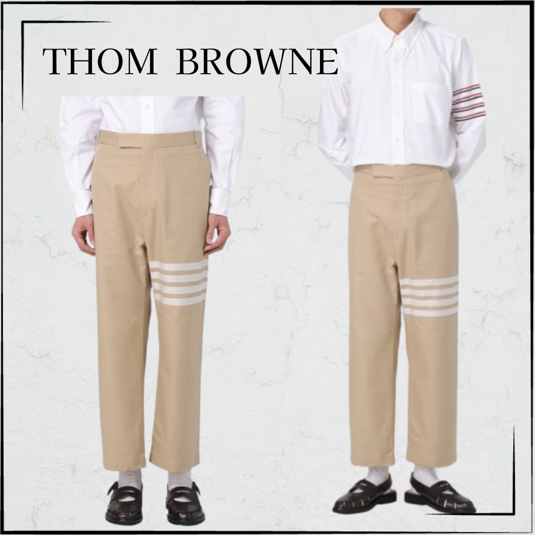 【THOM BROWNE】関税込☆4BAR ストレートパンツ ベージュ
