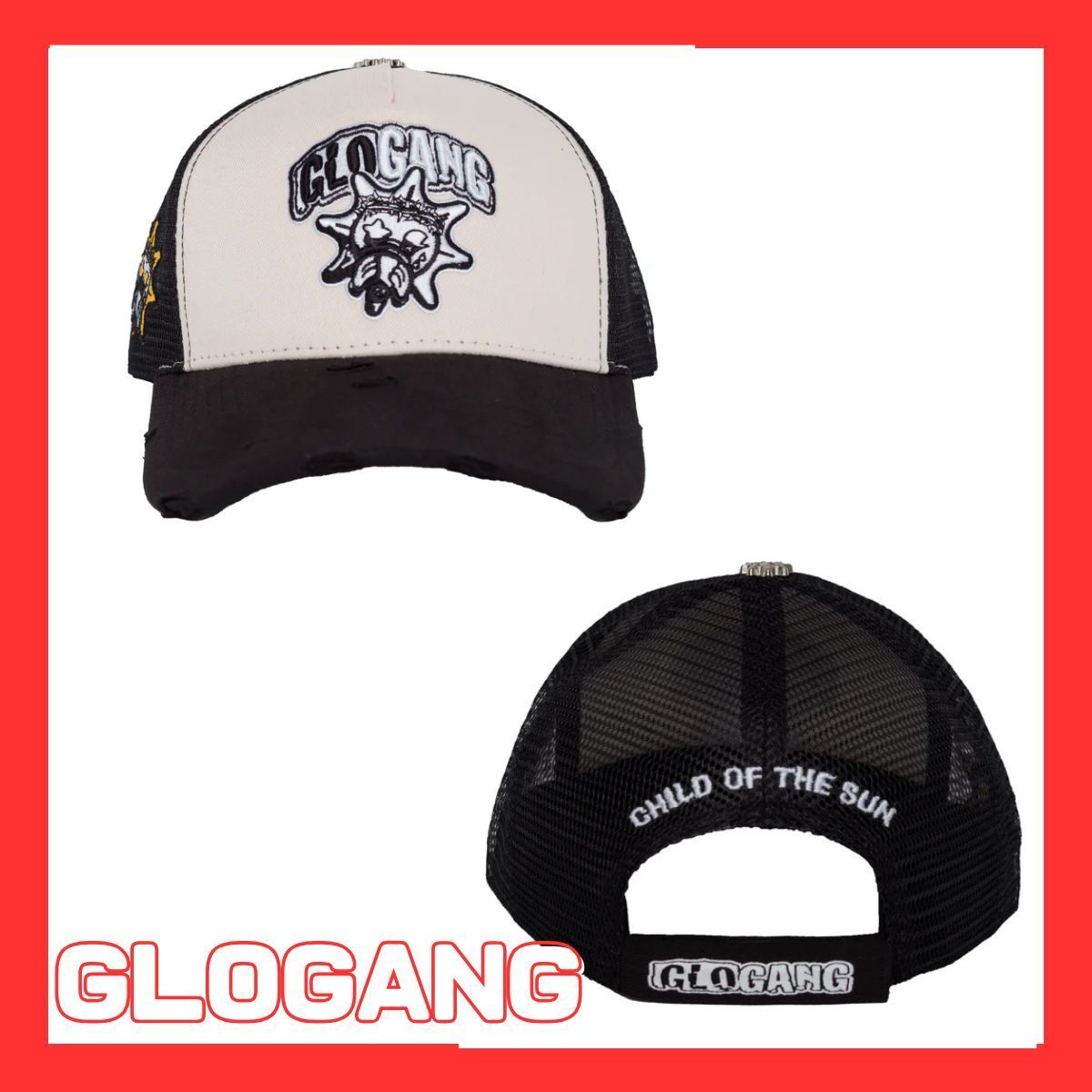 GLOGANG キャップ クラシックロゴ トラッカーハット ブラック