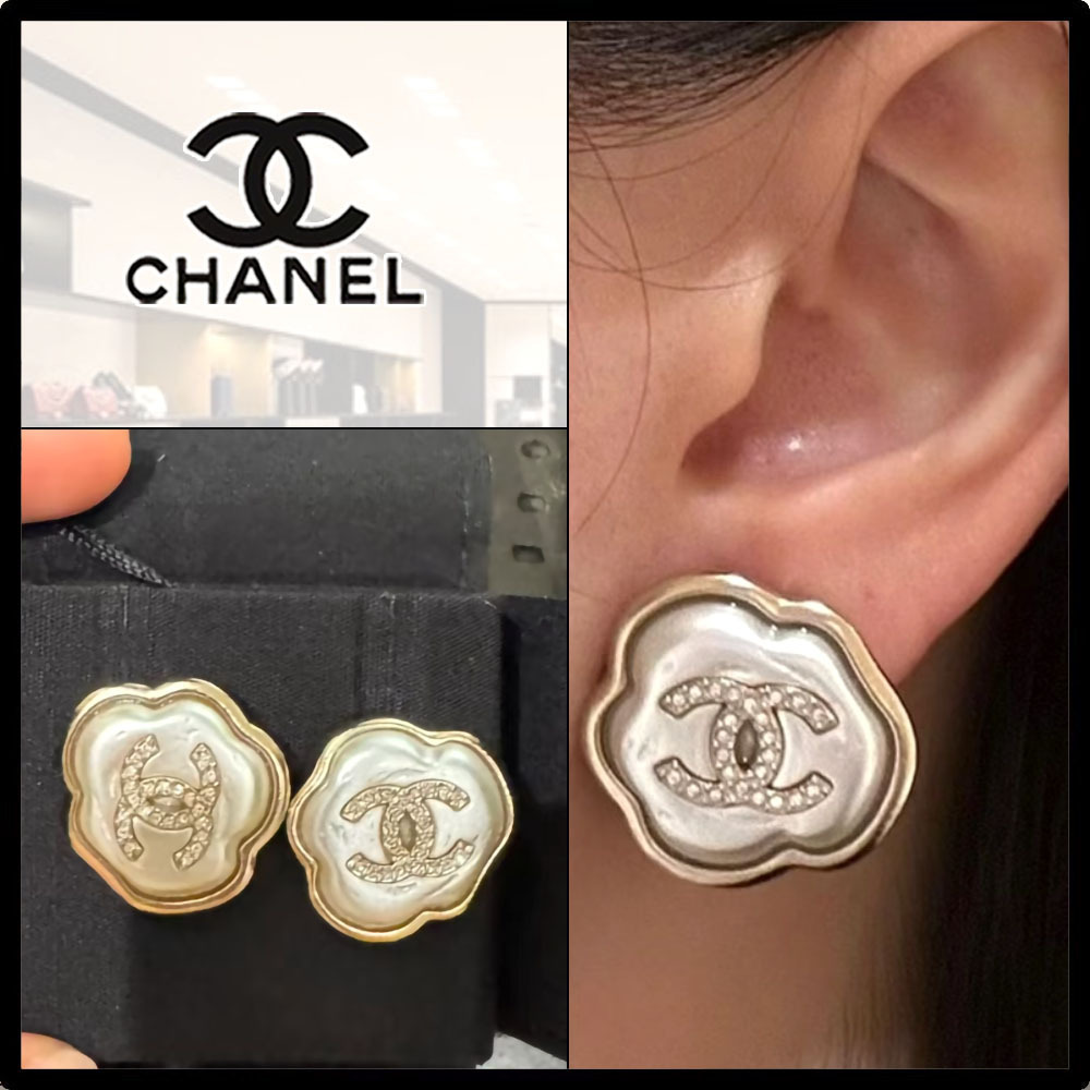 【顔周りが華やかに☆パールホワイト☆】★CHANEL★ピアス