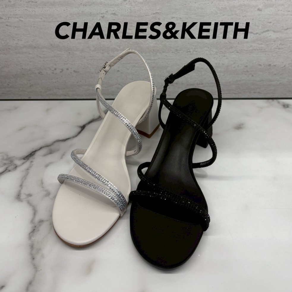 ★CHARLES&KEITH★サテン クリスタルエンベリッシュド サンダル
