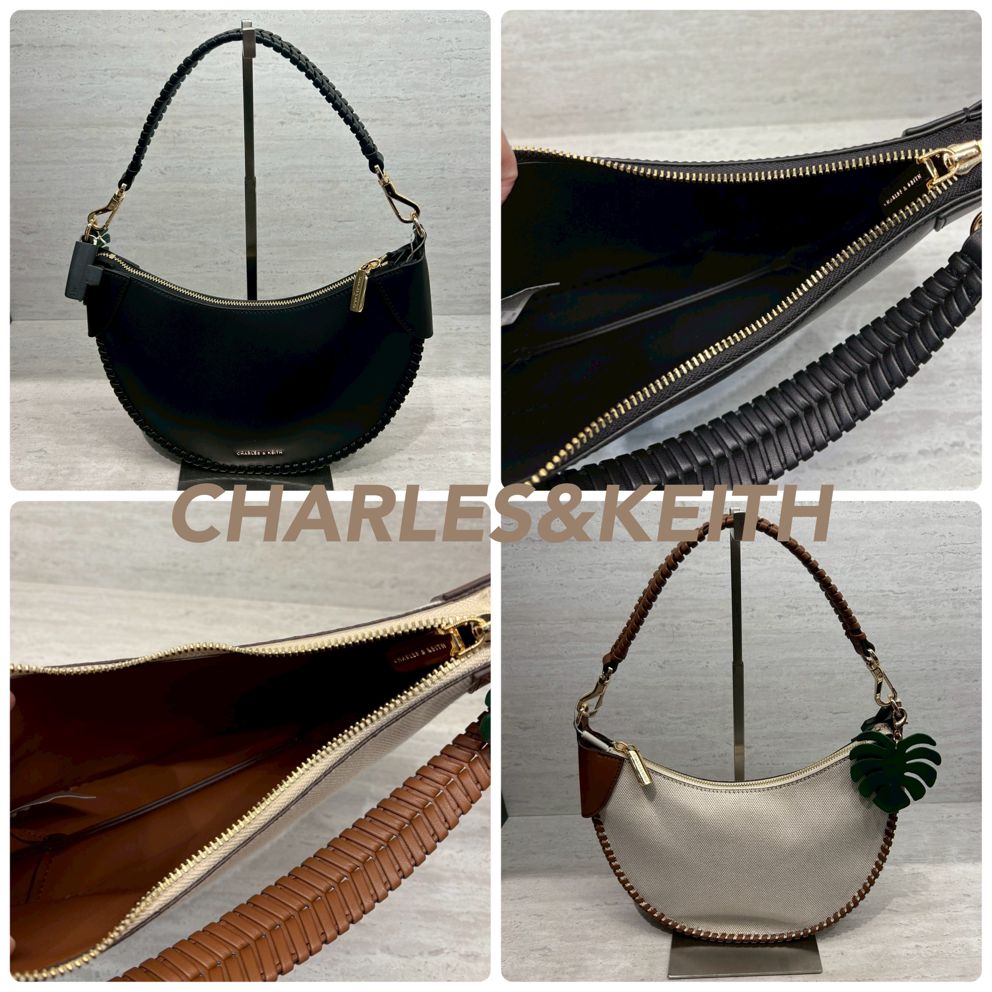 ★CHARLES&KEITH Blume Braided Curved Hobo Bag/送料込