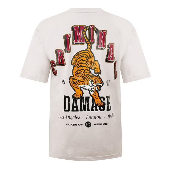 Criminal Damage★半袖 バックプリント ロゴ タイガー Tシャツ