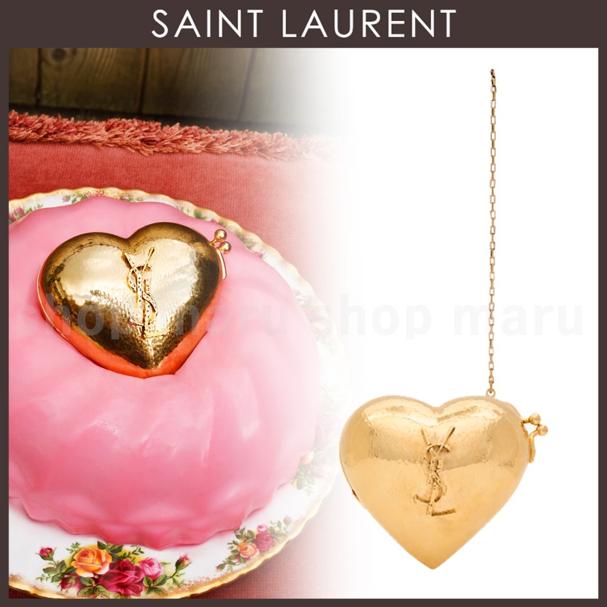 SAINT LAURENT◆真鍮製のイブニングミニハートミノディエール