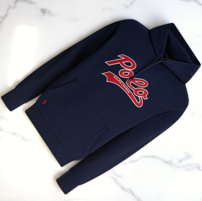 海外希少 【Polo Ralph Lauren】ポロロゴ フーディ ネイビー