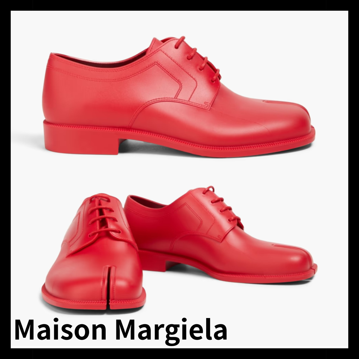晴雨兼用【Maison Margiela】Tabi タビ ラバー ローファー red